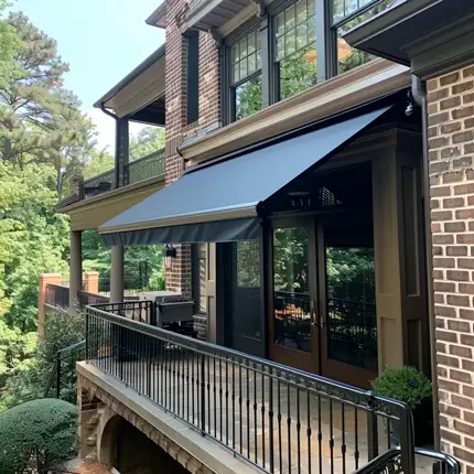 Motorized Retractable Awning over a residential patio in the Atlanta area