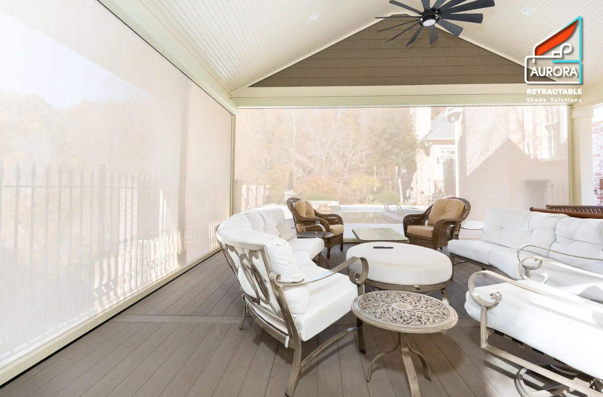 Windy Georgia retractable screens with MagnaTrack track retention