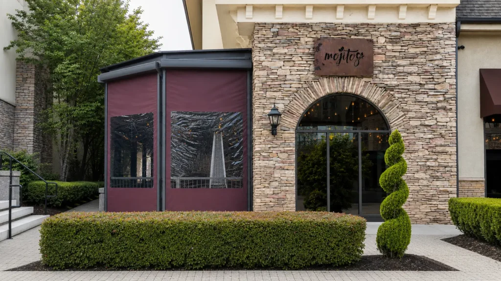 Restaurant patio enclosure in Peachtree Corners at Mojitos