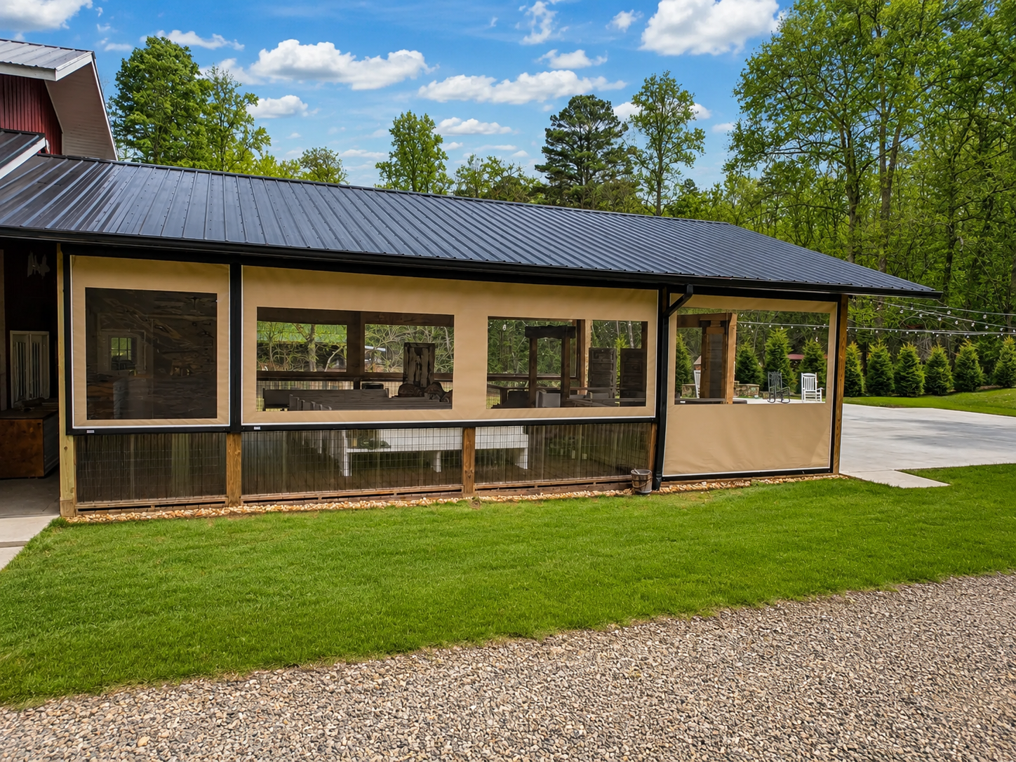 Commercial outdoor space with a custom retractable screen enclosure