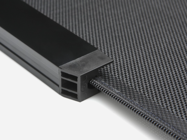 Close-up of a Traditional Retractable Screen zipper retention system
