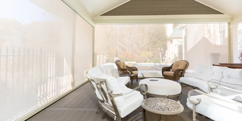 retractable screen for pool pavilion - Hall County