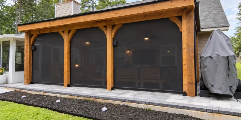 Motorized Retractable Screen for Patio enclosure